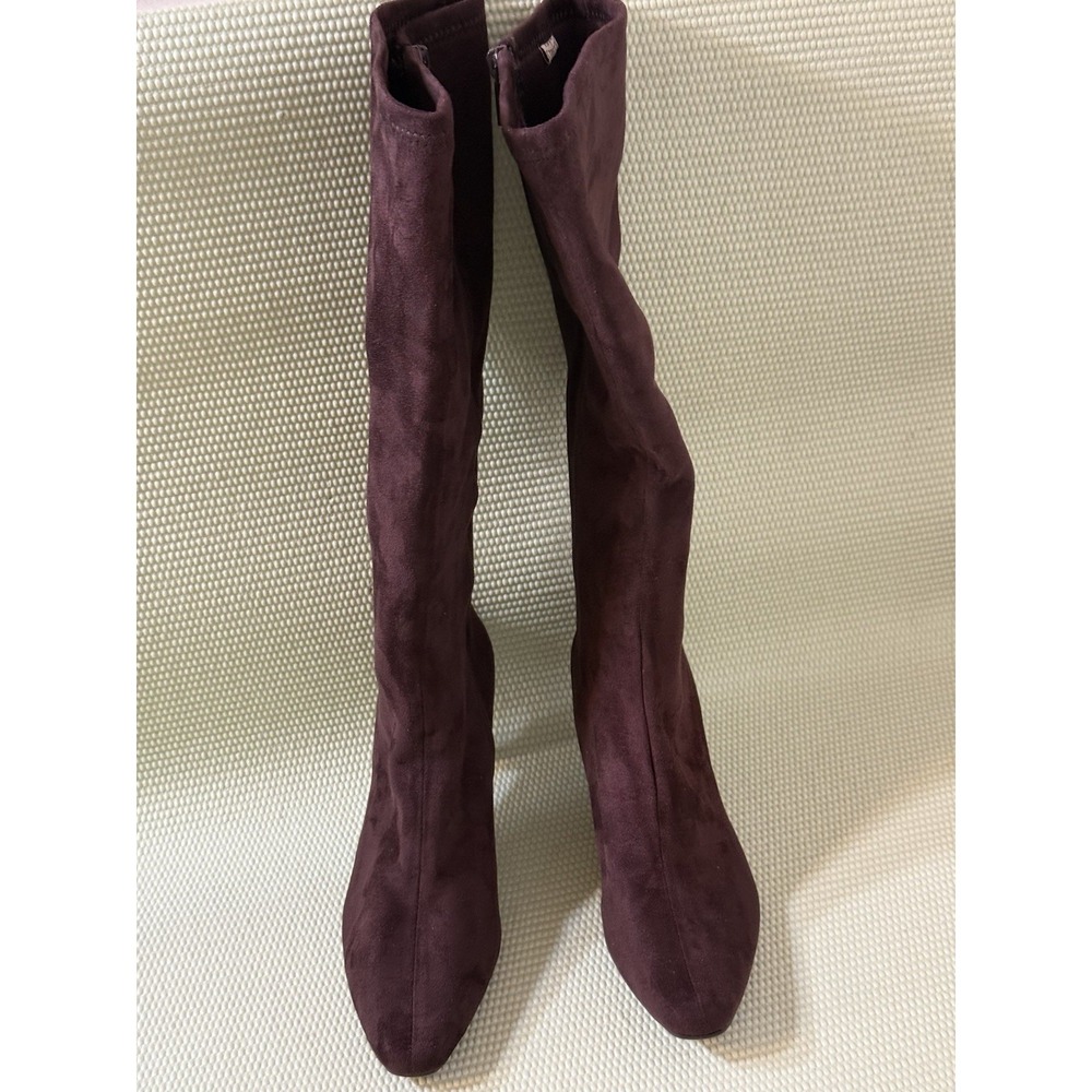 Chocolate Brown Impo Stretch Memory Foam Knee High Tall Boots Size Women 8M Zip